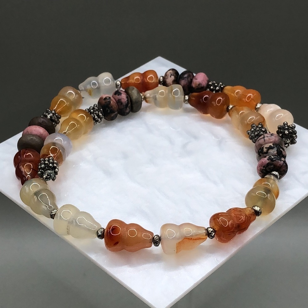 ARTISAN colorful stone/gemstone beads collar necklace boho.